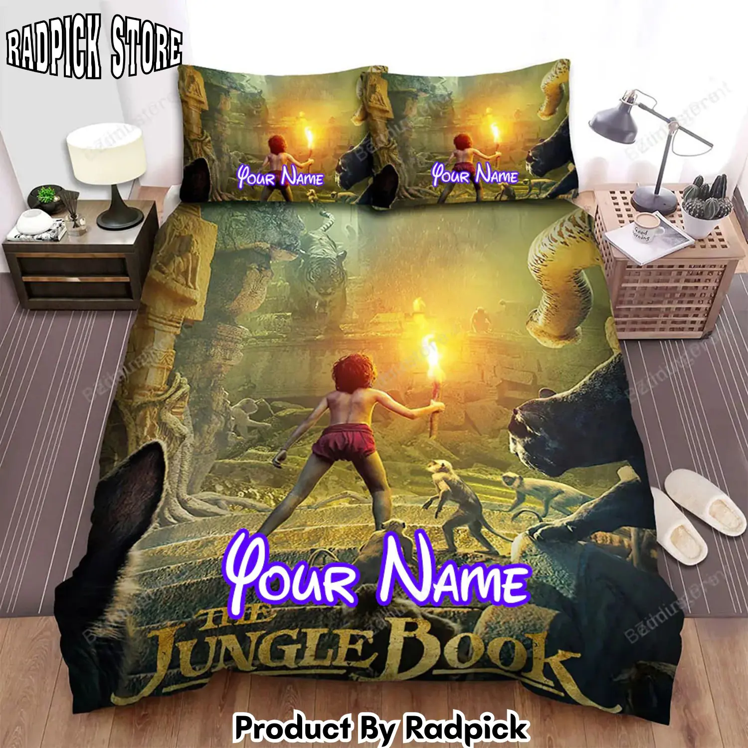 Radpick the jungle book movie poster theme 2 bed sheets duvet cover personalized name bedding sets rp3271177